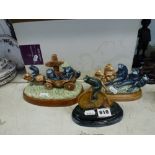 Two Royal Doulton Archives Lambethware figurines Going to the Derby and Tug of War, plus a Royal