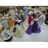 Eleven glazed porcelain figures some of which are Ltd Ed Coalport and Wedgwood, Royal Stafford and