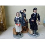 Three Royal Doulton Classics figurines comprising Queen Alexandra Nurse, Women's Royal Naval