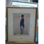 Richard Dighton, a group of 4 full-length watercolour profiles of gentlemen and one 3/4 length,