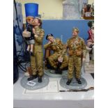 Three Royal Doulton Classics figurines comprising Farewell Daddy HN4363, Home Guard HN4494, and
