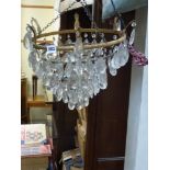 A five tier waterfall drop crystal ceiling light WE DO NOT ACCEPT CREDIT CARDS. CLEARANCE DEADLINE