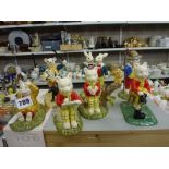 Seven Royal Doulton Ltd Ed porcelain figures featuring characters from Rupert the Bear including