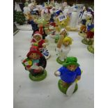 Four Royal Doulton porcelain figures featuring characters from Noddy, five Coalport porcelain