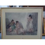 Sir William Russell Flint, a signed proof limited edition print, 'The Pendant', signed in pencil