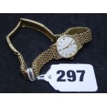 An Omega 9 ct gold lady's wrist watch, on multilink bracelet, hallmarks for London and Birmingham