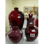 Four Royal Doulton Archives vases, comprising: Jintan vase BA19, Jianyang vase BA33, both from