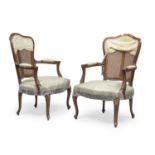 PAIR OF LOUIS XV STYLE ARMCHAIRS