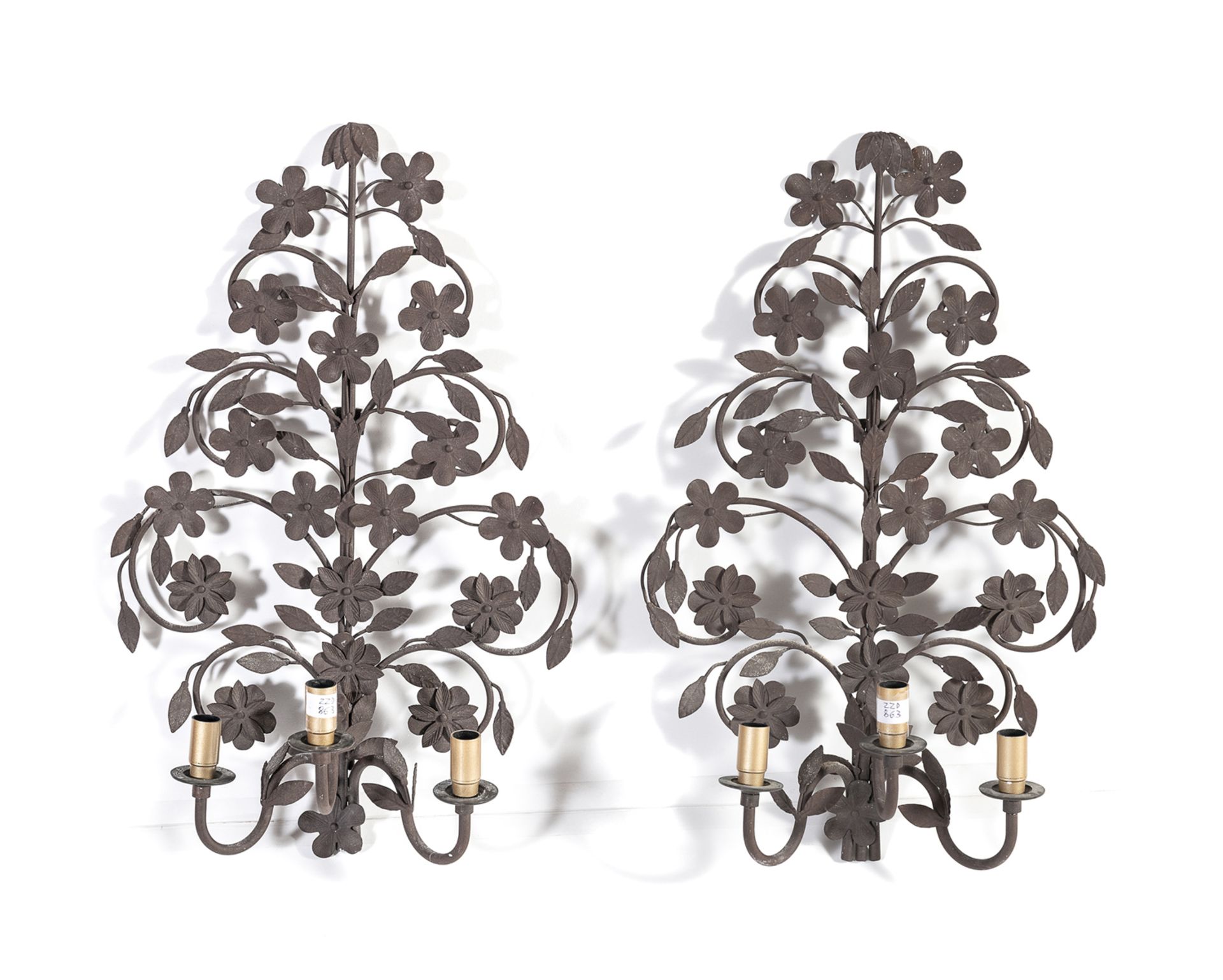 PAIR OF WROUGHT IRON APPLIQUES