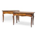 PAIR OF WALNUT WRITING TABLES BRANDS