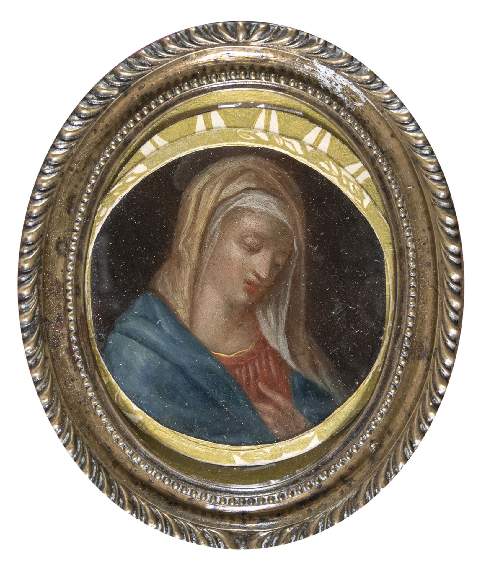OIL PAINTED ON COPPER OF THE VIRGIN