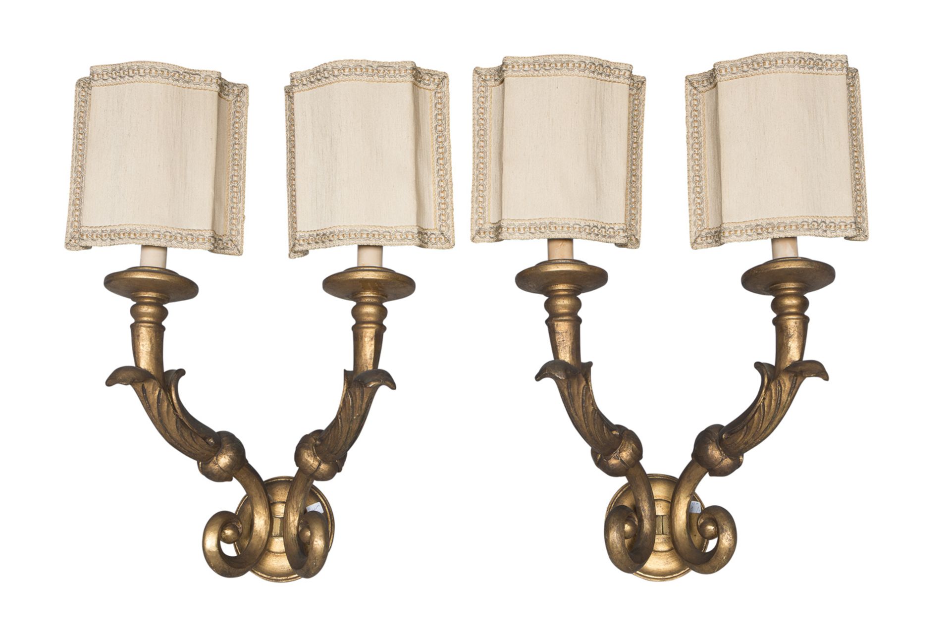 PAIR OF GILTWOOD APPLIQUES