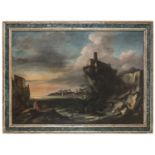 OIL LANDSCAPE OF DUTCH PAINTER ACTIVE IN ITALY LATE 17TH CENTURY