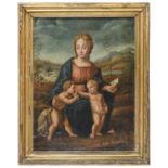 OIL PAINTING AFTER RAPHAEL'S 'MADONNA DEL CARDELLINO' 18TH CENTURY