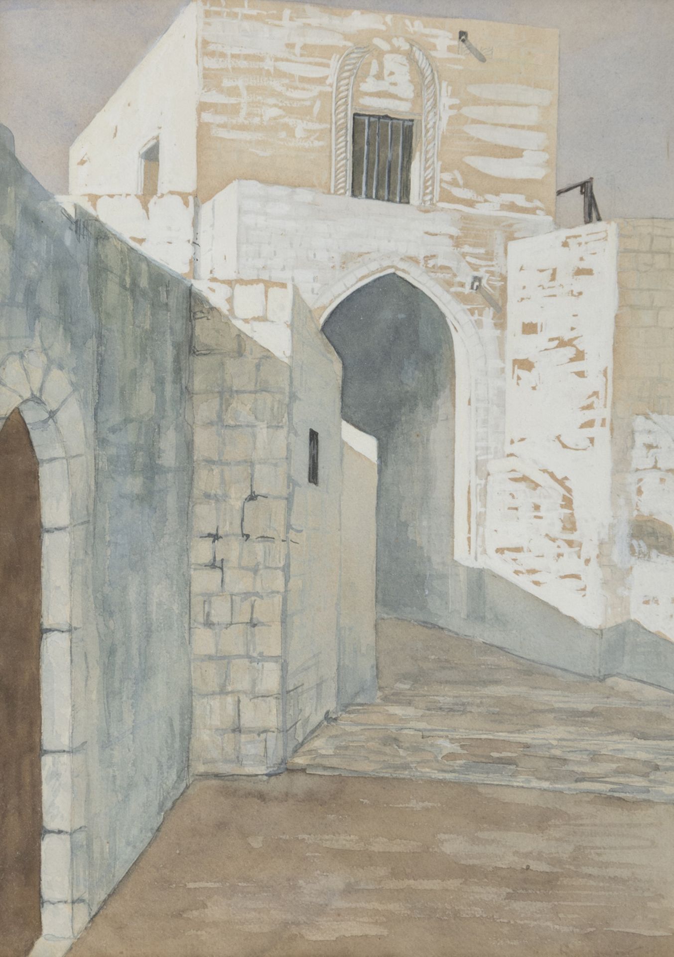 WATERCOLOR OF ARAB VILLAGE