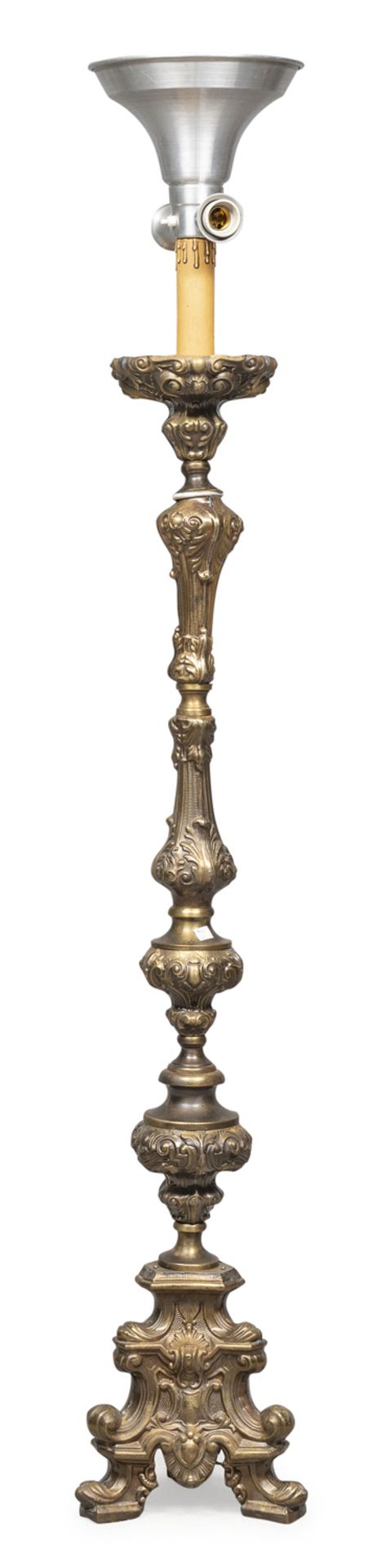 FLOOR CANDLESTICK IN GILDED METAL