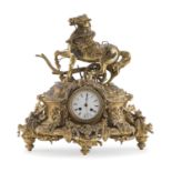TABLE CLOCK WITH HORSE FIGURE