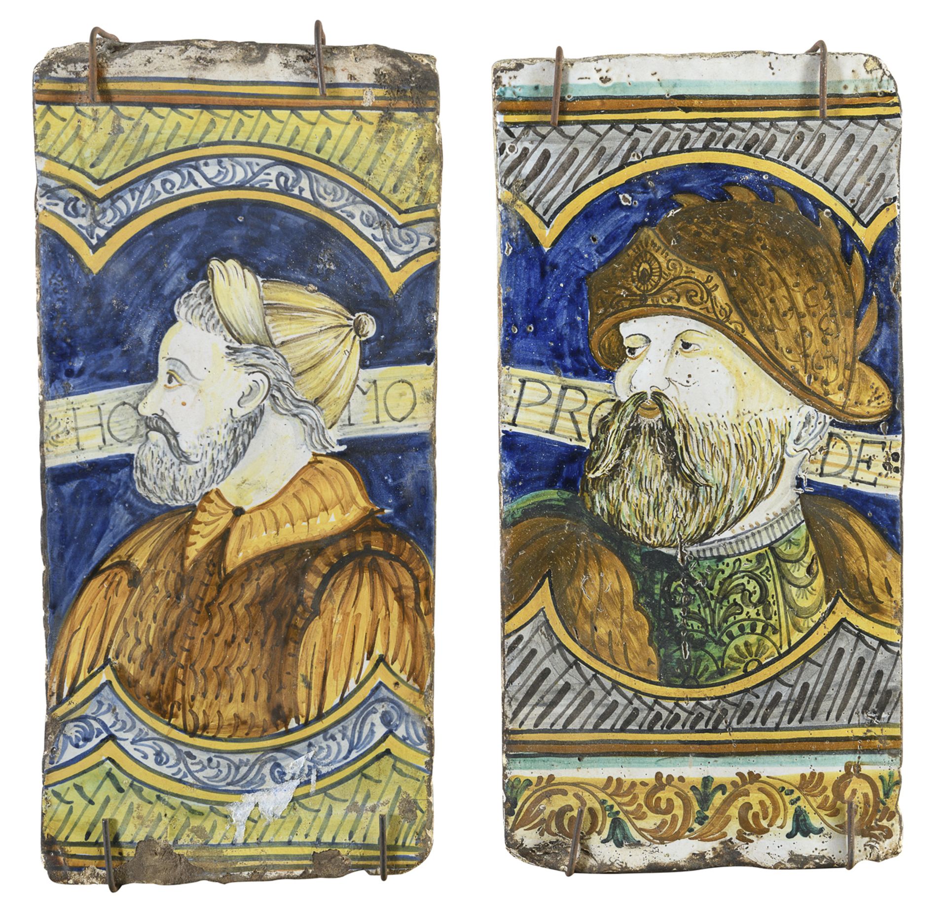 PAIR OF CERAMIC TILES PROBABLY CERRETO