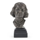 BRONZE BUST OF A GIRL BY VITO PARDO