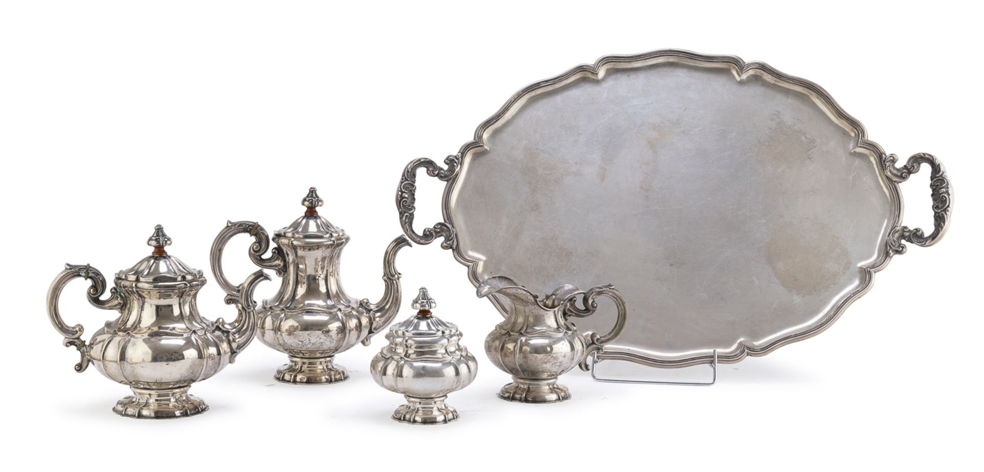 SILVER TEA AND COFFEE SET ITALY EARLY 19TH CENTURY