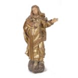 SAINT BRIGID WOOD SCULPTURE OF GERMAN SCHOOL