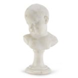 BUST OF CHILD IN WHITE MARBLE