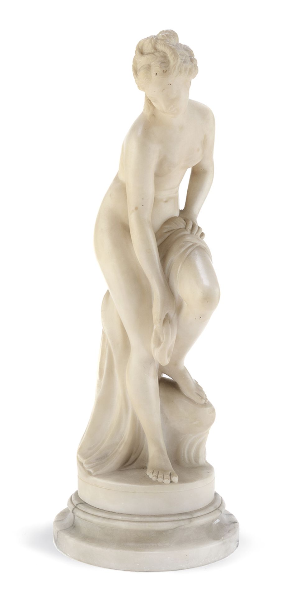 ALABASTER SCULPTURE OF BATHING VENUS 19th CENTURY