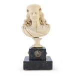 IVORY BUST OF CHRISTOPHER COLUMBUS PROBABLY GERMANY 18TH CENTURY