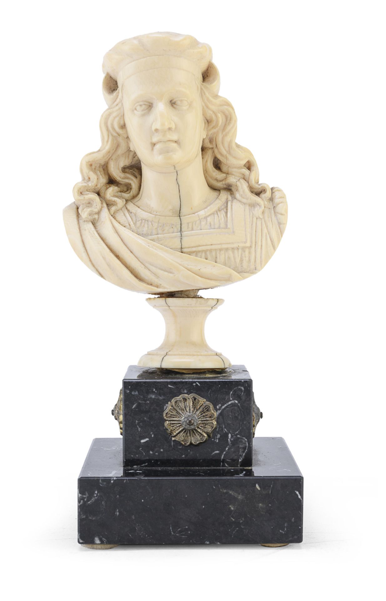 IVORY BUST OF CHRISTOPHER COLUMBUS PROBABLY GERMANY 18TH CENTURY