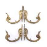 TWO PAIRS OF GILDED BRONZE CURTAIN RODS LATE 18th CENTURY