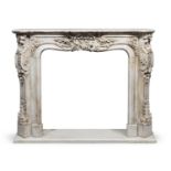 BEAUTIFUL WHITE MARBLE FIREPLACE MANTLE 19TH CENTURY