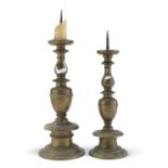 TWO BRONZE CANDLESTICKS CENTRAL ITALY 18th CENTURY