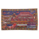 FIGURATED BALUCHISTAN RUG MID-20TH CENTURY