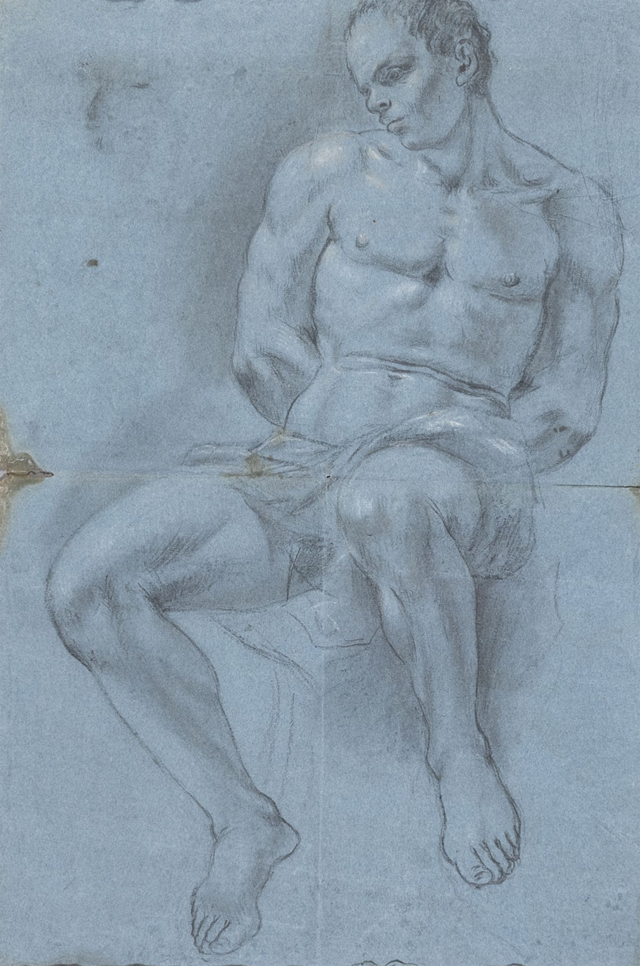 PAIR OF BOLOGNESE PENCIL DRAWINGS 18TH CENTURY - Image 2 of 2