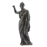 BRONZE SCULPTURE OF A ROMAN WOMAN 19th CENTURY