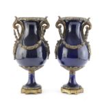 BEAUTIFUL PAIR OF PORCELAIN VASES PROBABLY FRANCE 19th CENTURY