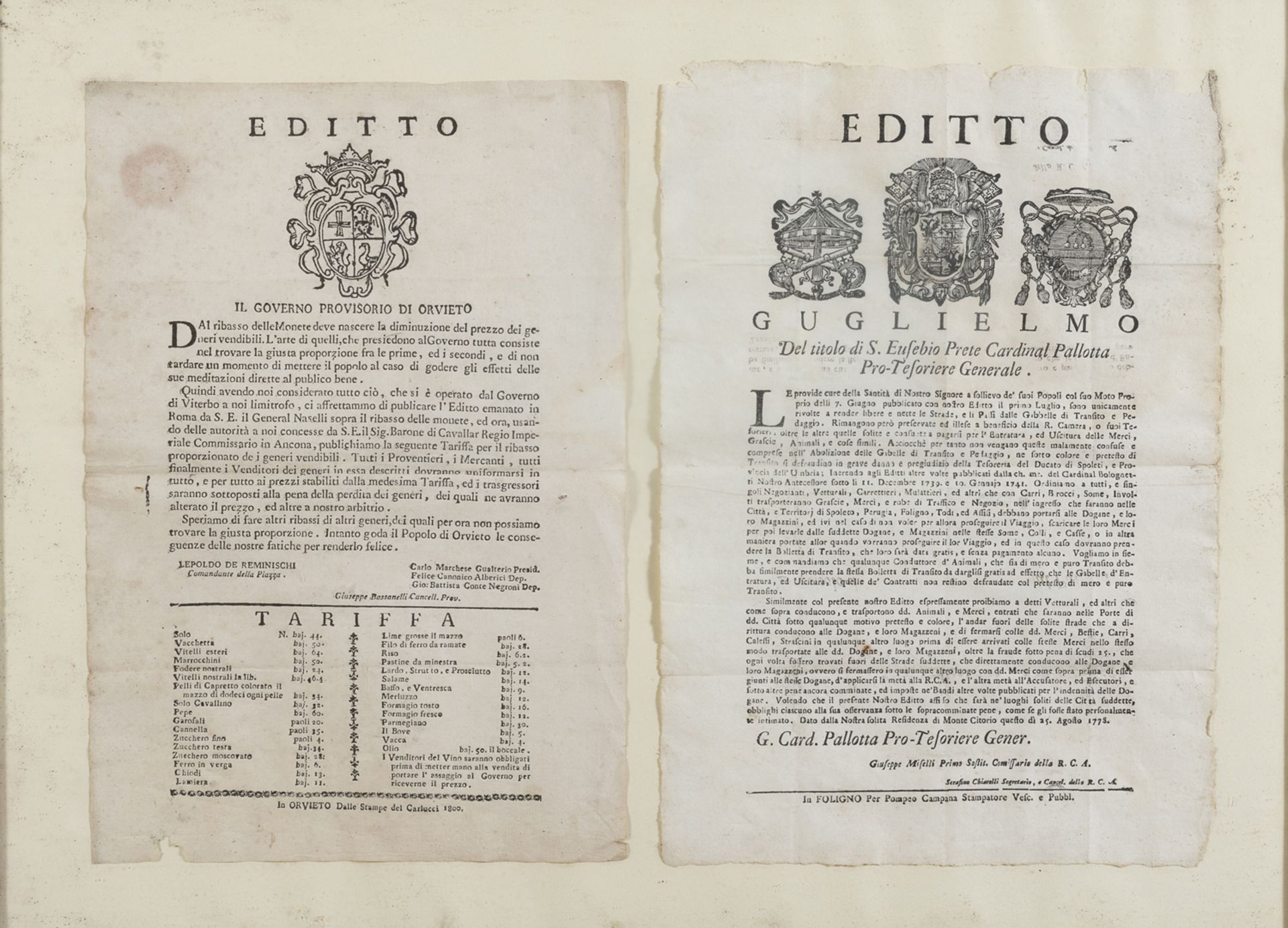 TWO EDITTS 18TH CENTURY
