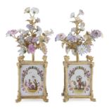 BEAUTIFUL PAIR OF BRONZE AND PORCELAIN VASES FRANCE LATE 19th CENTURY