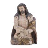 WOODEN ECCE HOMO SCULPTURE PROBABLY NAPLES 17th CENTURY