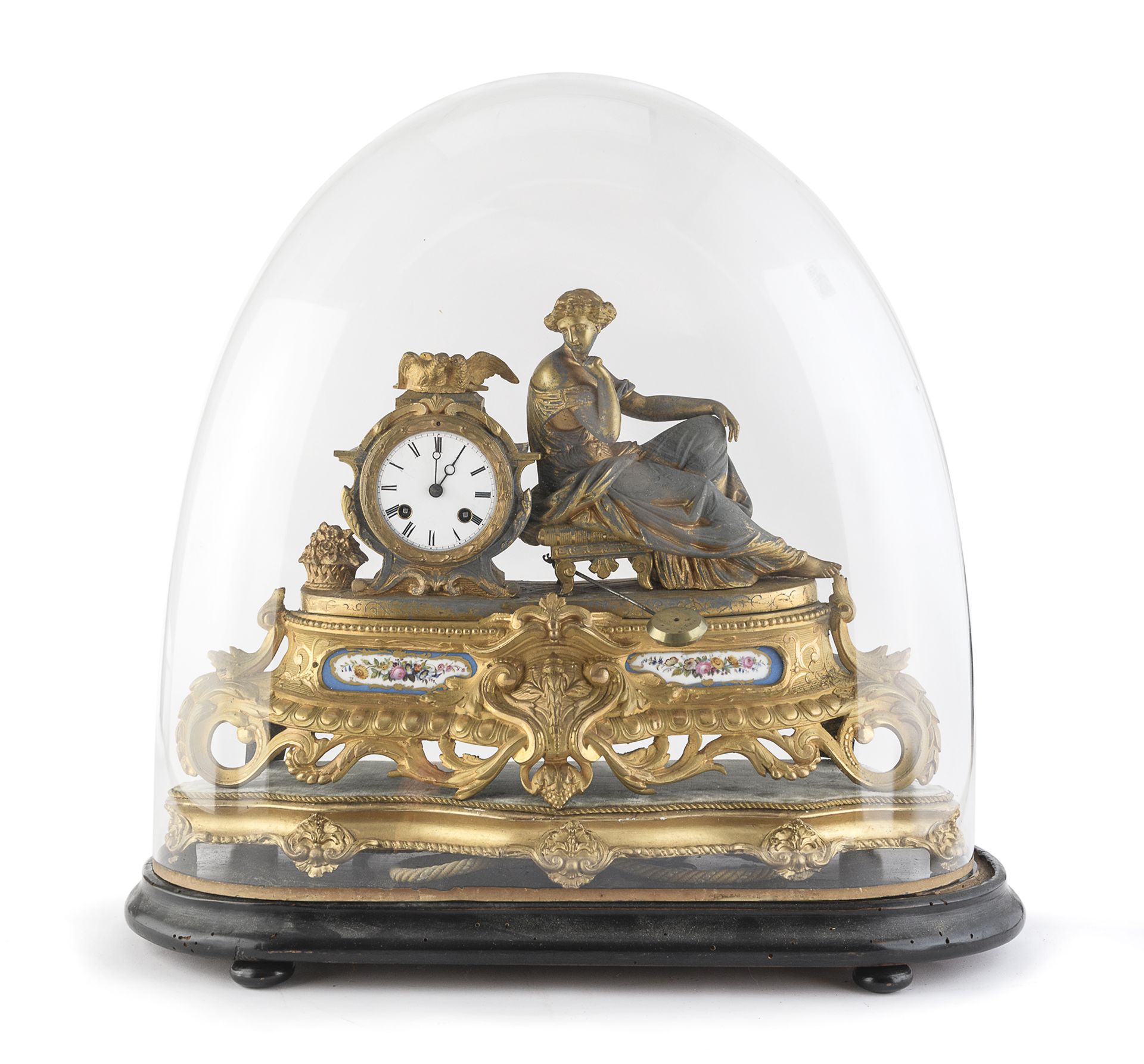 TABLE CLOCK WITH SEVRES PORCELAIN 19th CENTURY