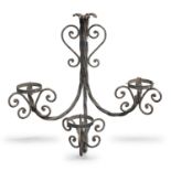 WROUGHT IRON WALL TORCH HOLDER 19th CENTURY