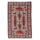 RARE FIGURATED BALUCHISTAN RUG FIRST HALF OF THE 20TH CENTURY