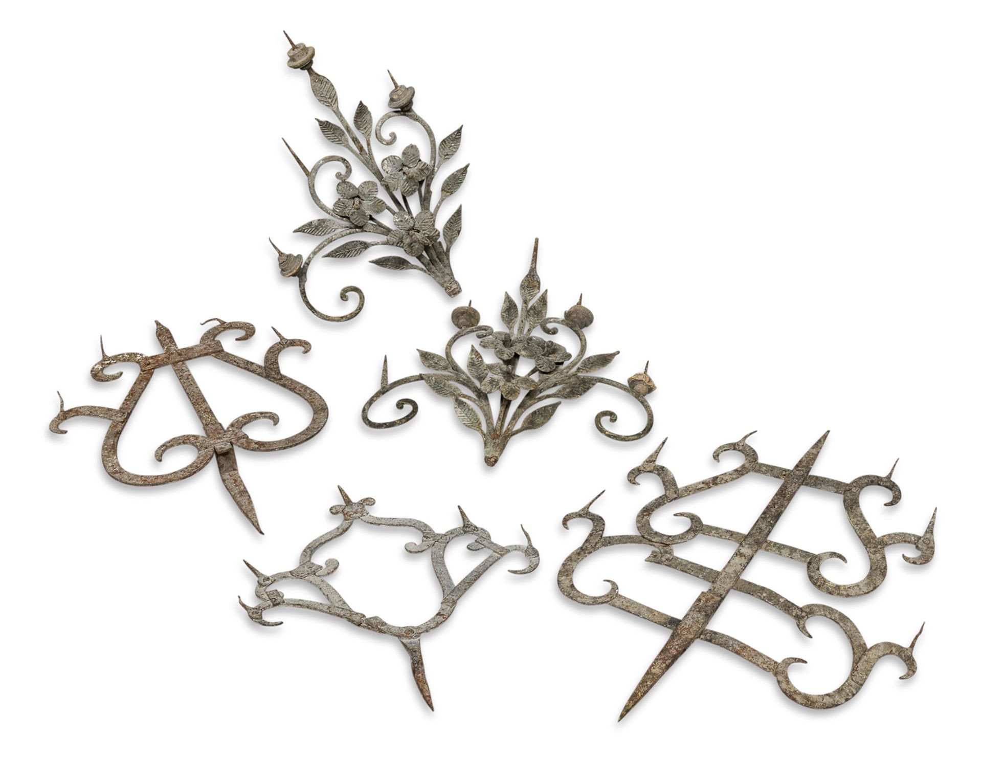 FIVE FRIEZES IN WROUGHT IRON 17th CENTURY