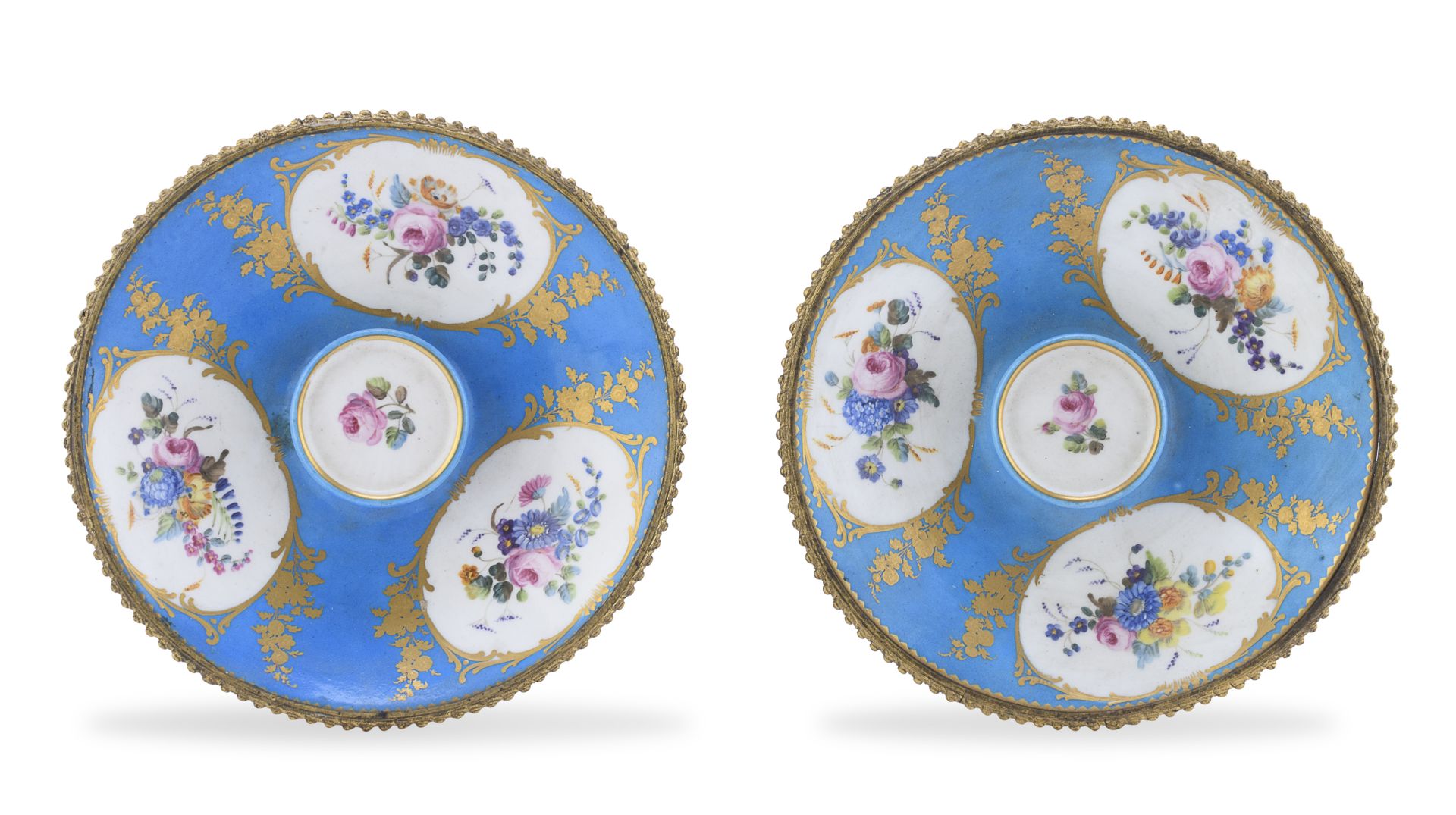 PAIR OF PORCELAIN STANDS PROBABLY SEVRES 19th CENTURY - Image 2 of 2