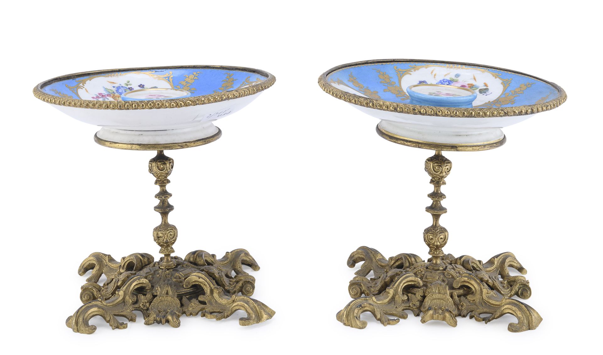 PAIR OF PORCELAIN STANDS PROBABLY SEVRES 19th CENTURY