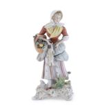 PORCELAIN FARMER FIGURE GINORI EARLY 20TH CENTURY