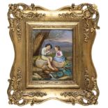 PAIR OF FRENCH PAINTINGS ON PORCELAIN LATE 19TH CENTURY