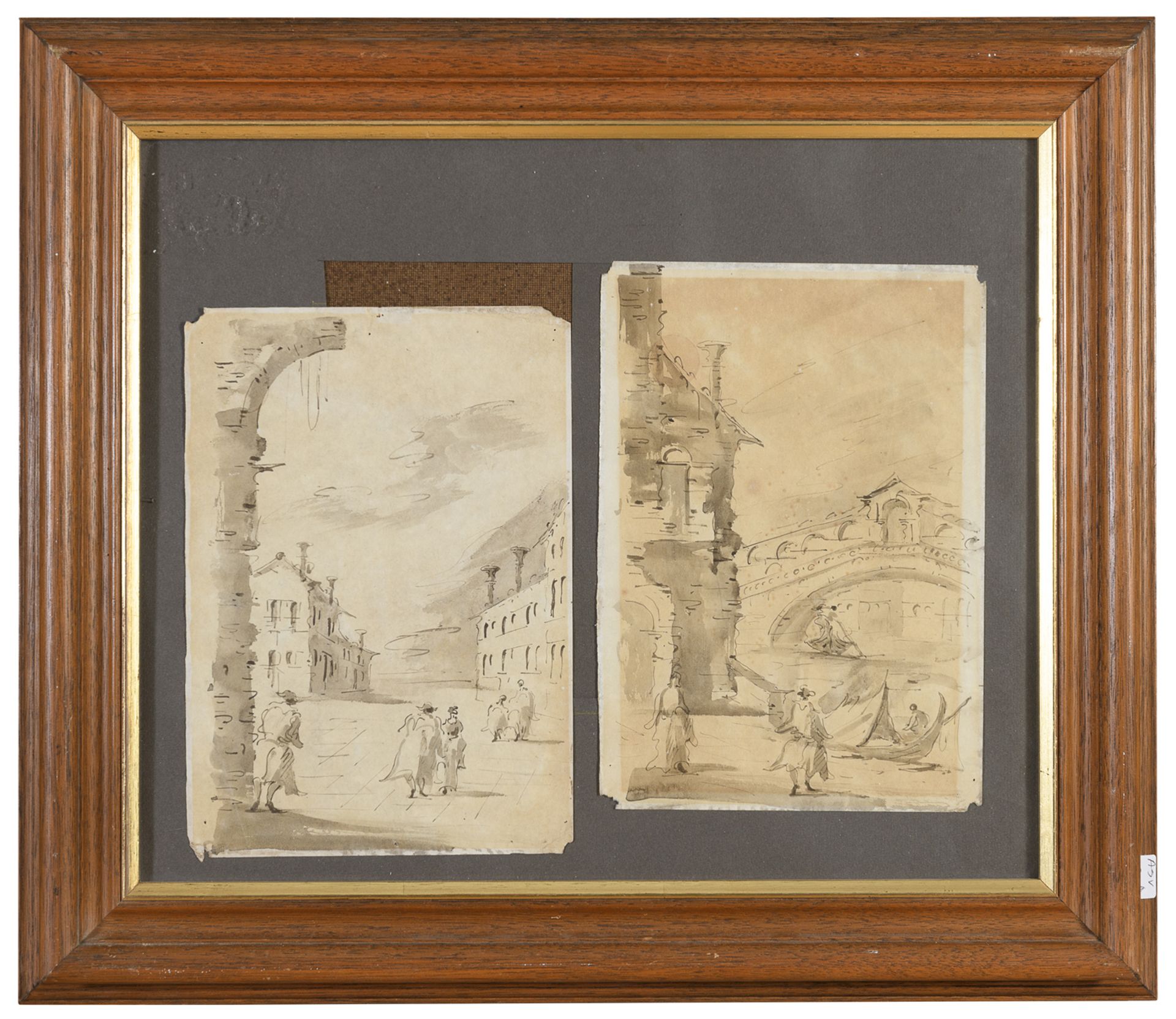 PAIR OF INK DRAWINGS in the manner of FRANCESCO GUARDI