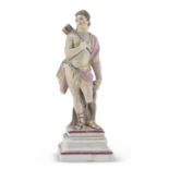 REMAINS OF AN EARTHENWARE FIGURE OF CUPID PROBABLY ENGLAND EARLY 19th CENTURY