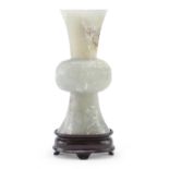 A SMALL CHINESE JADE VASE 20TH CENTURY.